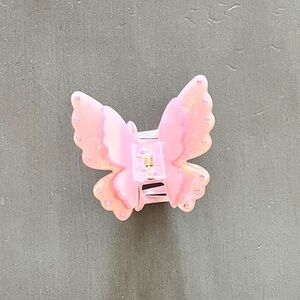 Light Pink Rhinestone Acrylic Pastel Butterfly 2.5" Lobster Claw Hair Clip